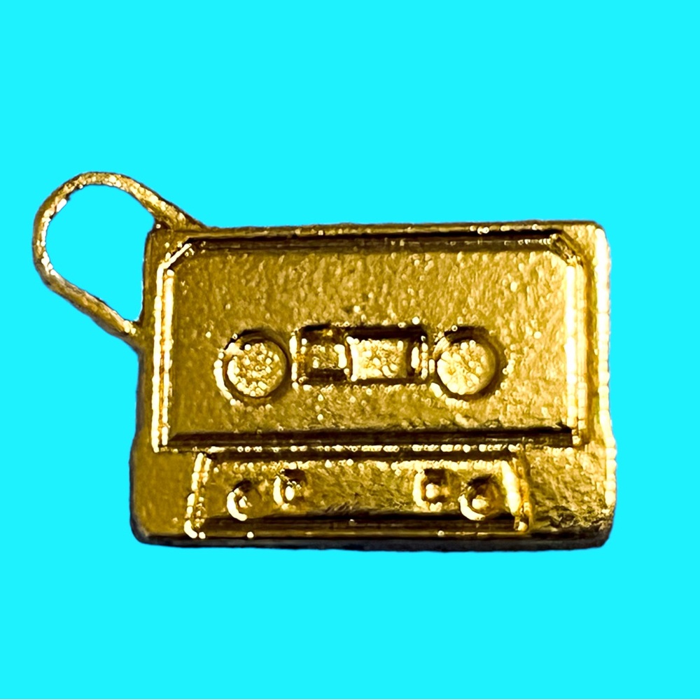 Retro Gold Mini Cassette Tape Charms